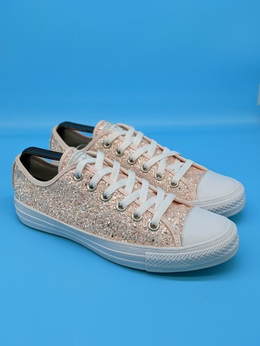 coral glitter converse