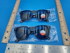 2pr NOS 1980's Vtg Super Dark Lens Black Frame Impact Resistant Sunglasses Z860