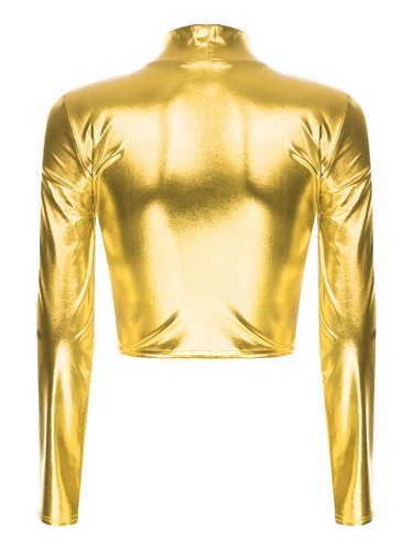 Womens Crop Top With Shorts Booty Outfit Swimsuit 2PCS Party Metallic Dancings - 第 12/57 張圖片