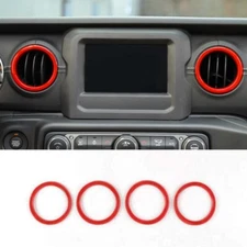Inner Dashboard Air Vent Trim Cover Trim For Jeep Wrangler JL 2018+ RED 4PCS