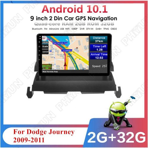 For Dodge Journey 2009-2011 Stereo Radio Player 9'' GPS Navi WiFi FM DAB 2+32GB - Afbeelding 3 van 13