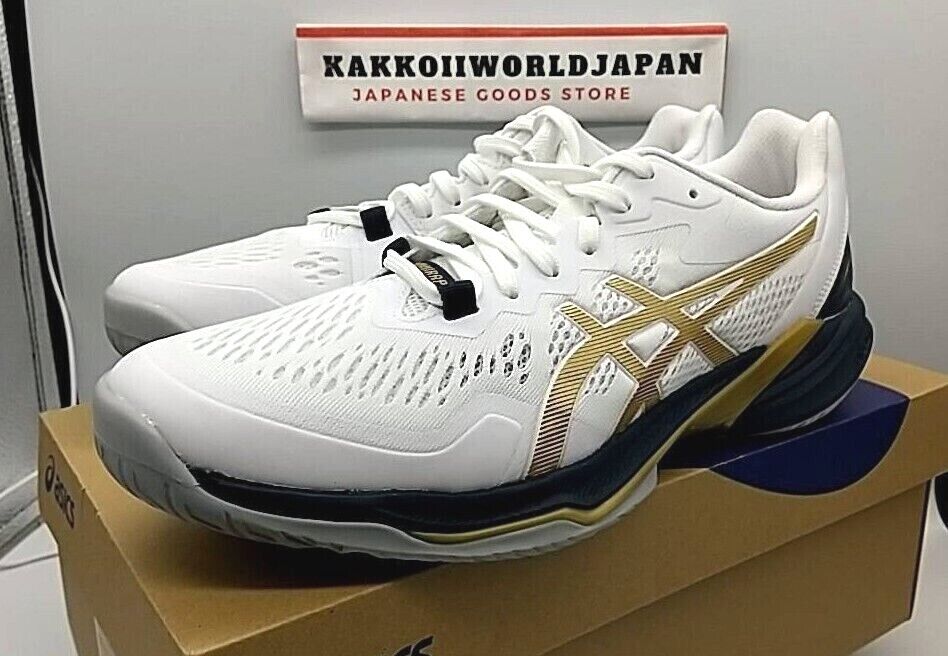 ASICS Men's Volleyball Shoes SKY ELITE FF 2 White/Pure Gold ASICS Men's Volleyball Shoes SKY ELITE FF 2 White/Pure Gold
