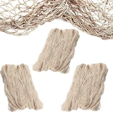 Fish Net Decorative [3 Pack] Natural Cotton Fishnet Decor - Each 14 ft x 4 ft...