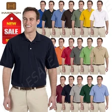 NEW Harriton Easy Blend Short Sleeve BIG SIZE Golf Polo Shirt 2X-6XL B-M265
