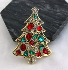 Christmas Tree pin Brooch Fashion Jewelry NEW Free Ship 2.7 Inch