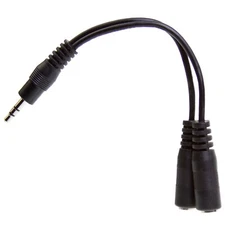6 in 3.5mm Stereo Y Cable, 3.5mm M to Dual 3.5mm F  30S1-35360