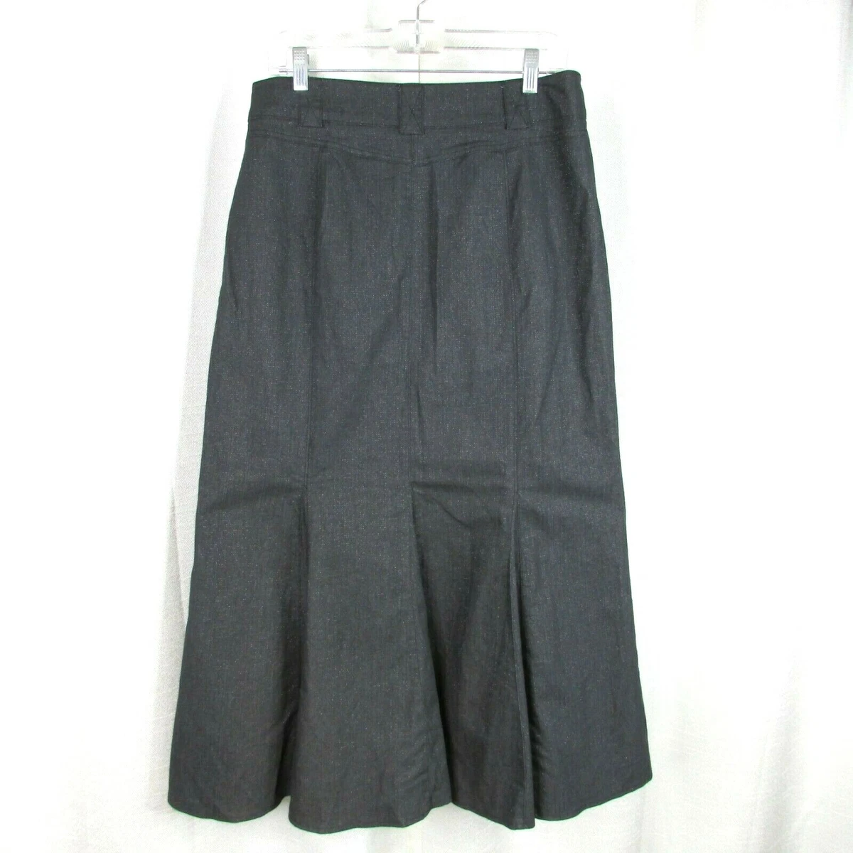 Black denim top flare skirt