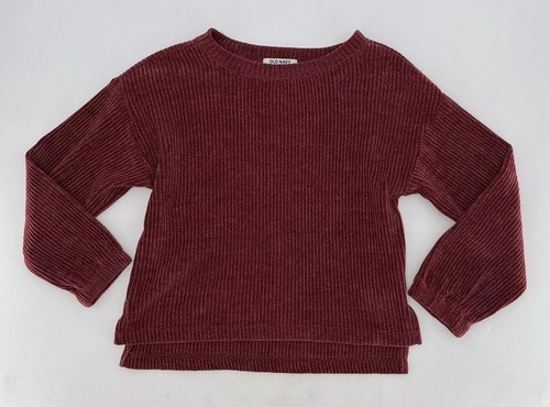 Old Navy Girl’s Red Round Neck Long Sleeve Chenille Knit Ribbed Sweater Size L - Picture 3 of 9