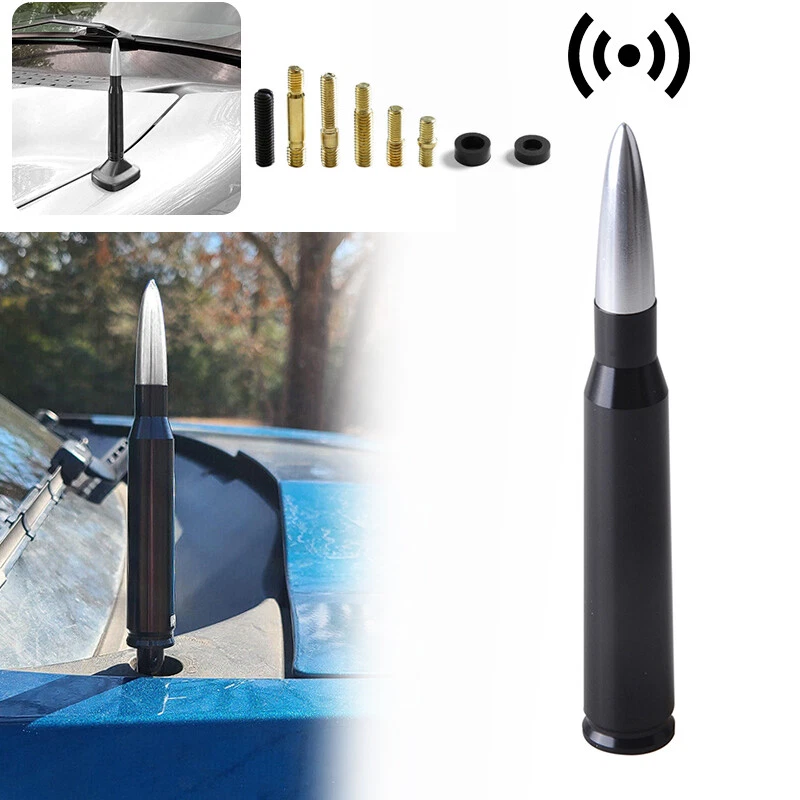 Universal 5.5" Tornillo Negro Coche Estilo Bala Antena Aluminio Radio FM Sujetador Foto 4 de 4