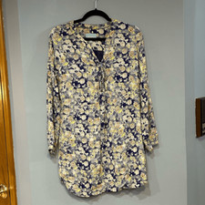 Skies are Blue floral spring print tunic shirt dress size S