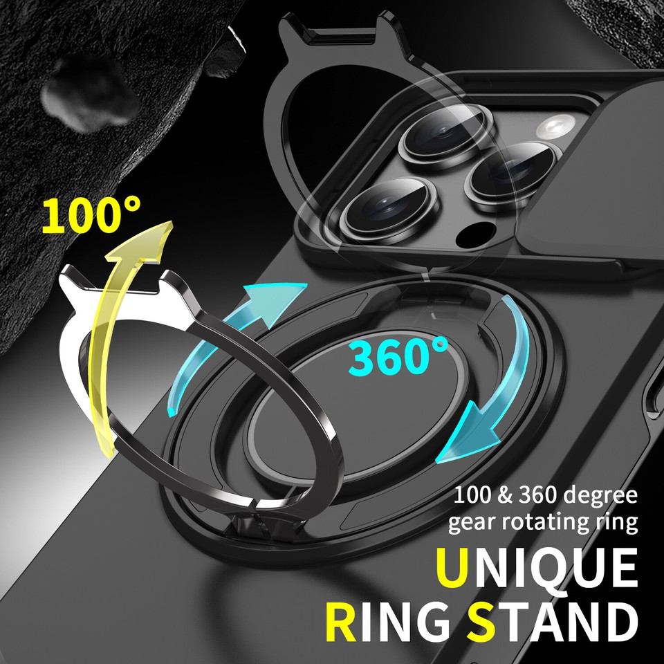 Rugged Magnetic For iPhone 17 Pro Max 16 15 14 13 12 11 with Ring ...