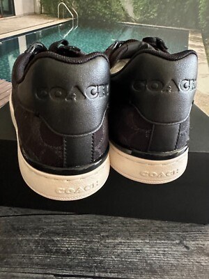 COACH Clip Low Top Sneaker In Signature Black Denim CP766 US 7 MEN