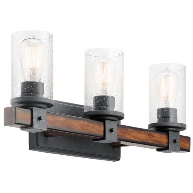 Kichler barrington distressed black and wood deals