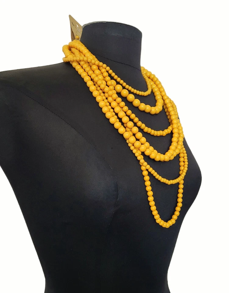 NUEVO CON ETIQUETAS MARCA DE LA SUERTE Conjunto de Pendientes Collar Topacio Oro Multi-hiebra Cuentas  Foto 3 de 4