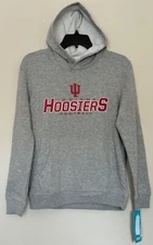 New Indiana Hoosiers Boy’s Size M (10-12) Hoodie Gray Hooded Sweatshirt Youth