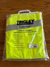 TINGLEY J53122 2XL COMFORT-BRITE HI VIS FLAME RESISTANT RAINWEAR JACKET WITH TAG