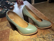 Chloe’ Green Platinum Leather Heels
