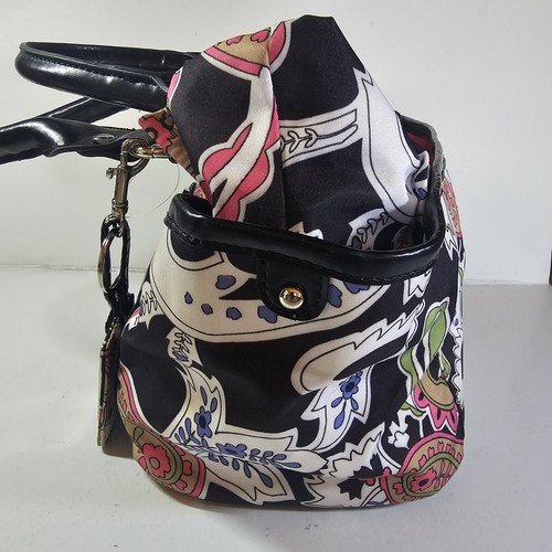Tyler Rodan Hand Bag Purse Mulit Color Black Geo Pattern Pink Lining & Umbrella - Picture 3 of 15