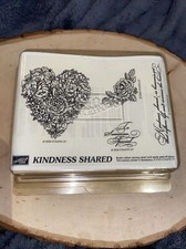 1998 Stampin Up Kindness Shared Wood Unmounted Stamp Set 4 Pc New Old Stock