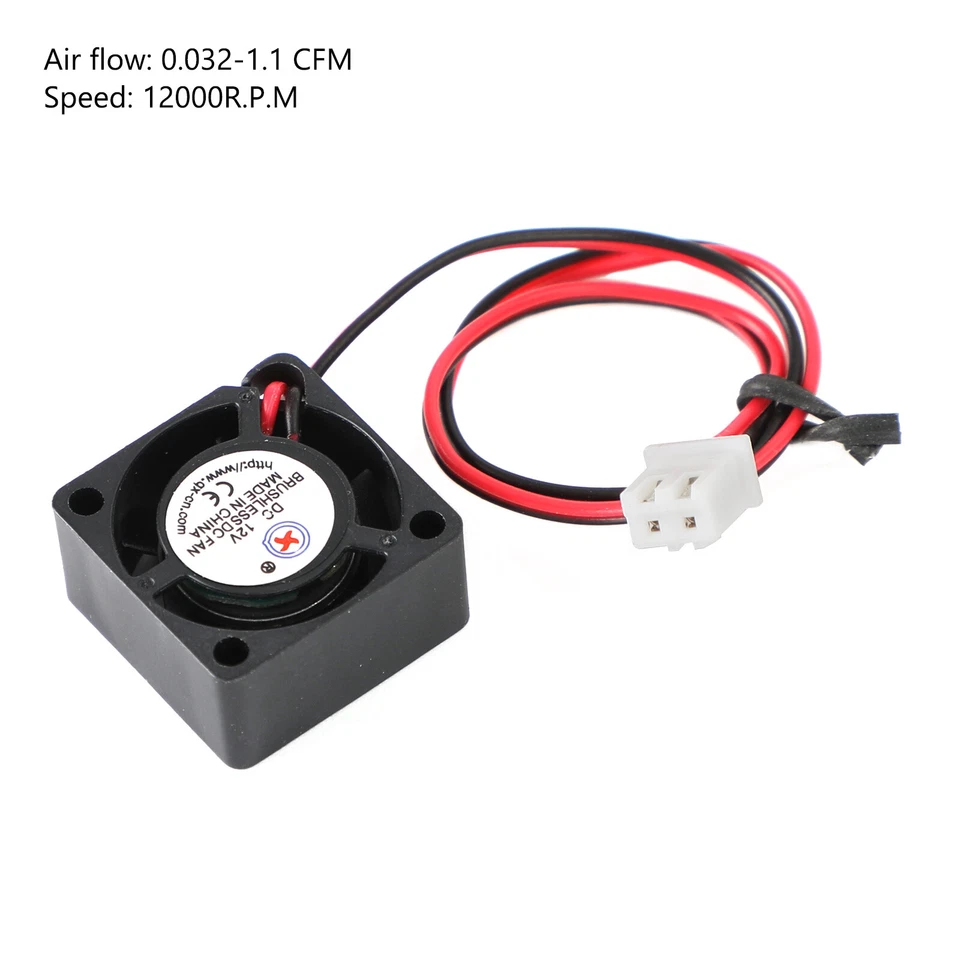 4Pcs Brushless Cooling Blower Fan 12V 0.05A 2010 20x20x10mm Sleeve 2 Pin Wire - Image 2 of 4