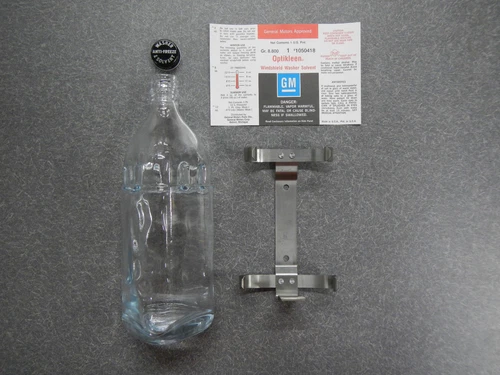 GM Optikleen Bottle Glass Washer Bottle Complete w/ Cap & Bracket & Decal 59-74