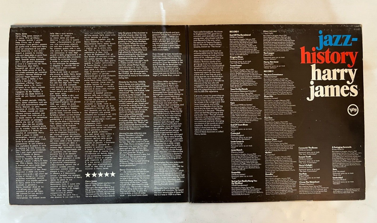 12inchLP／ Autobiography In Jaz Harry James – Jazz History, Vol. 12 LP - Verve Records – 2632 012