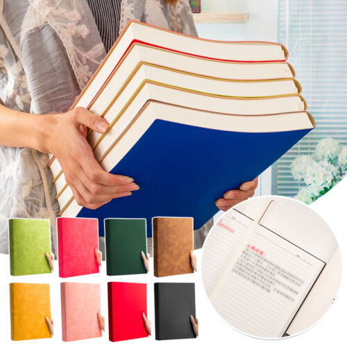 Thick Large A4 Notebook Exercise Book Soft PU Cover Horizontal Line Diary  Book - Picture 1 of 26