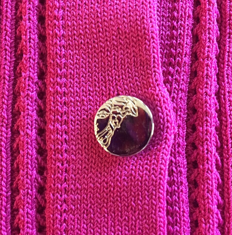 NWT VERSACE COLLECTION Bright Pink Lightweight Cropped Sweater Size 44 image 4