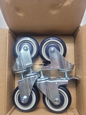 Sandusky 4 in. Industrial Casters (4-Pack), Black, 660lb Capacity