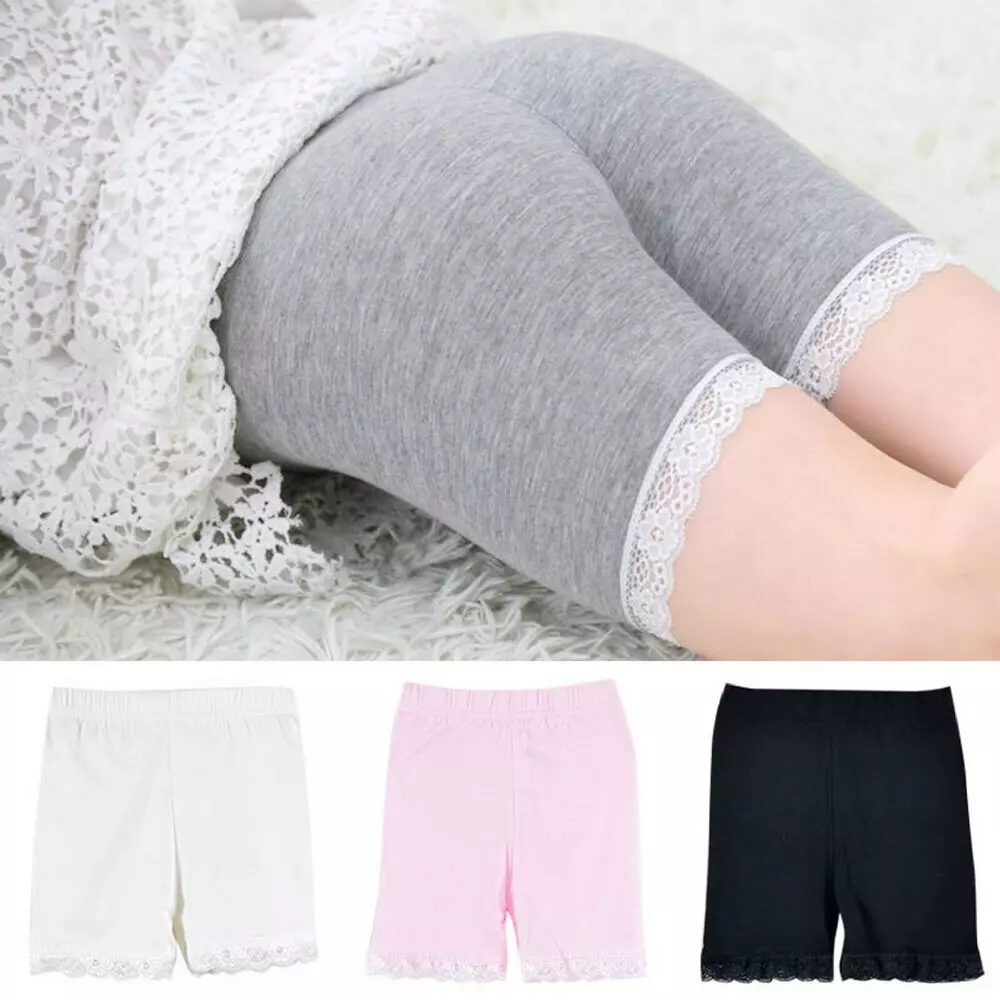 Girls Children Cotton Safety Pants Underwear Lace Stretch Leggings Short  Panties