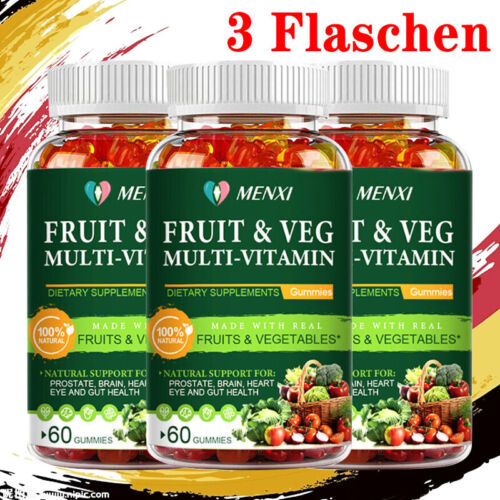 3× Suplement owoców i warzyw Multiwitaminowe gumki Wzmacniacz odporności i nastroju oraz energii - Zdjęcie 1 z 8