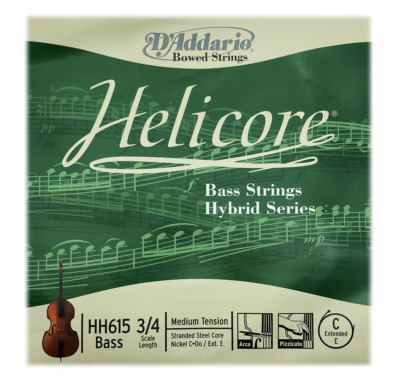 D'Addario HH615 3/4M Helicore Hybrid Kontrabass Single C Saite Extended E