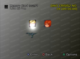 Dino Crisis PS1 Memory Card 100% Unlocked Completed Saves