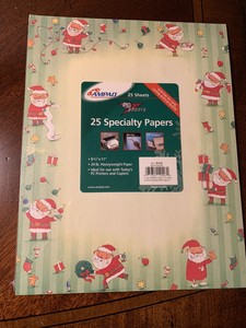 Christmas Stationery Letter Computer Paper Ampad Santa 25 Decorated Sheets Ebay