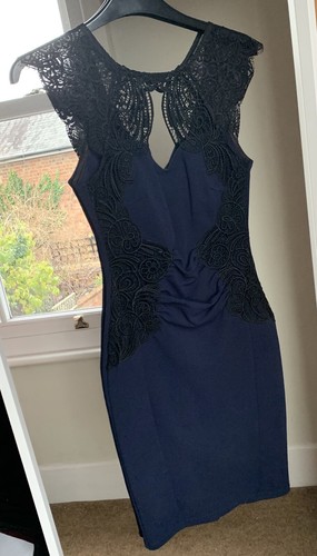 Lipsy Navy Bodycon Dress With Black 