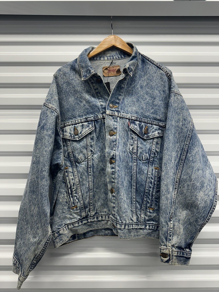 Vintage Levis Denim Trucker Jacket Mens X-large Acid Wash 90s