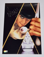 Malcolm McDowell Signed A Clockwork Orange 11x17 Movie Poster Photo Beckett COA