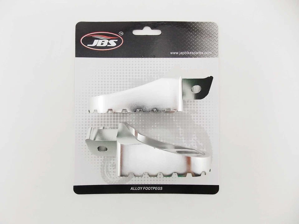 YAMAHA JT1 1971 JBS PLATA CNC BILLET ALEACIÓN JUEGO DE ESTRIBERAS PAR REPOSAPIÉS REPOSAPIÉS Foto 3 de 4