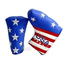 US Flag Star Stripes Blade Midsize Mallet Putter Headcover 19th Hole Custom Shop