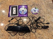 Xbox 360 Kinect Sensor, all Cords, Power Adapter and with Games Lot