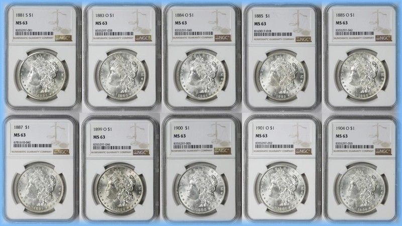 MS63 Morgan Silver Dollars ~ PCGS NGC ~ 1878-1904 ~ P S O Mints ~ ONE COIN
