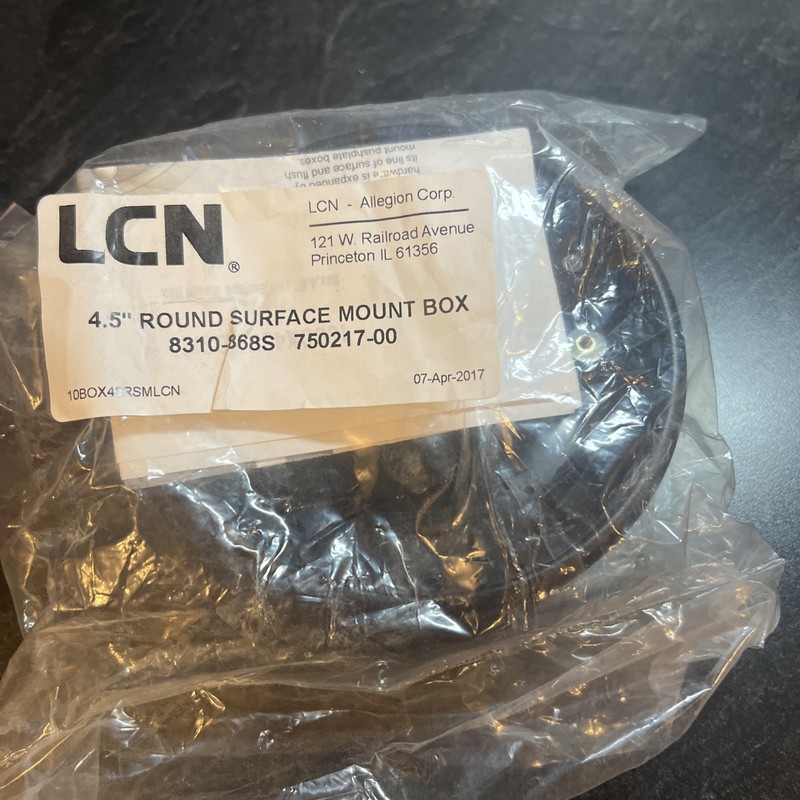 LCN 8310-868S,4-1/2" Round, Black  SurfaceMount Box, New