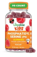 Lifeable Phosphatidylserine ps100 Kids | 100mg Kids Focus Gummies | Great Tas...