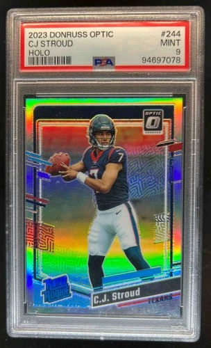 2023 Donruss Optic C.J. Stroud Holo Prizm Rated Rookie #244 Texans PSA 9