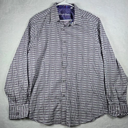 Robert Graham Mens 3XL Classic Fit Purple Check Button Down Shirt Long Sleeve - product listing photo