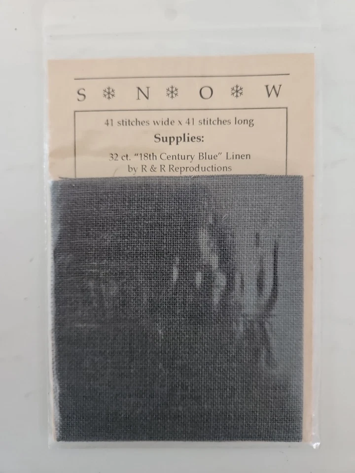 The Drawn Thread SNOW Counted Cross Stitch Pattern & 32 Count Linen SNOWMAN  - Image 3 of 3