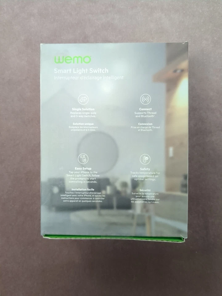 WEMO Wi-Fi Smart Light Switch Apple Home Kit White - Image 2 of 4