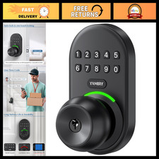 Keyless Entry Smart Door Knob Lock, Digital Keypad Lock with Handle, Secure Acce