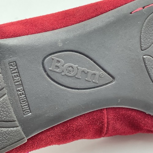 Mocasines Born Gamuza 8.5 Rojo Rubí Cuero Planos Cómodos Calidad Artesanal - Imagen 10 de 17