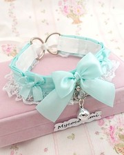 Pastel Mint Green Kitten Play Collar   White ...